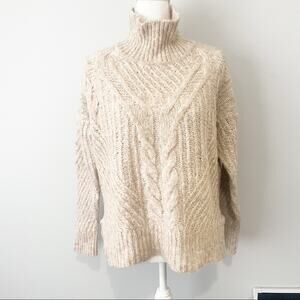 Yerse Italian wool cable knit sweater size small Italy turtle neck NWT new